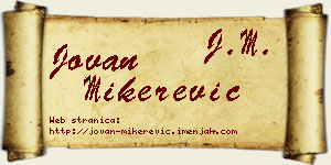 Jovan Mikerević vizit kartica